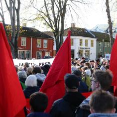 Bilder fra demonstrasjon mot Trident Juncture i Trondheim 20/10